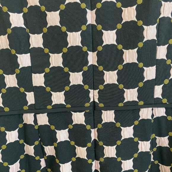 Ann Taylor | Black Sheath Dress w/ Geometric Pattern in Blush and Gold | Size 4 - Picture 9 of 13